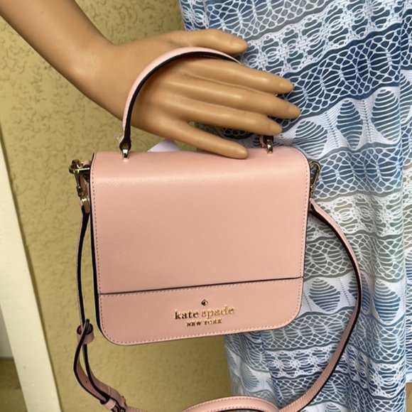 Kate Spade Staci Square Crossbody Chalk Pink - Picture 12 of 16